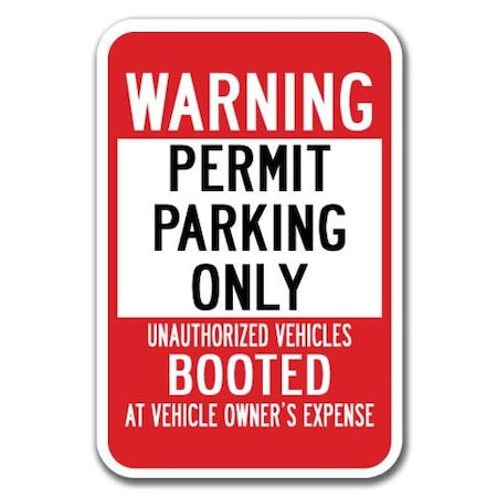 Signmission Permit Parking Only Unauthorized Vehicles Booted At Owner Expense, A-1218 Permit A-1218 Permit Parking Signs - Permit Ex